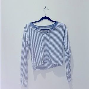 Hollister Blue and White Sweater